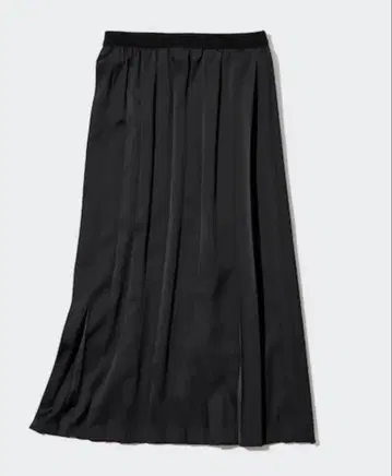 UNIQLO 블랙 플리츠 롱 스커트