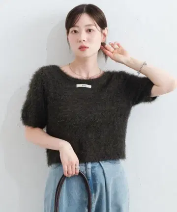 카스타네 샤기 반팔 가디건