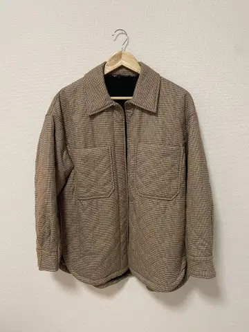 ZARA 브라운 체크 무늬 퀼팅 자켓