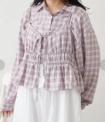 w closet [ 2SET 아이템 ] 뷔스티에 포함 체크 셔츠