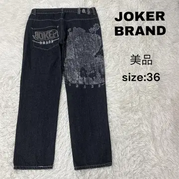 JOKER BRAND 데님 36 다크 네이비 자수 디자인 새상품급