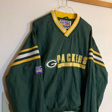 90s 패커스 NFL 나일론 자켓 자수 로고 그린