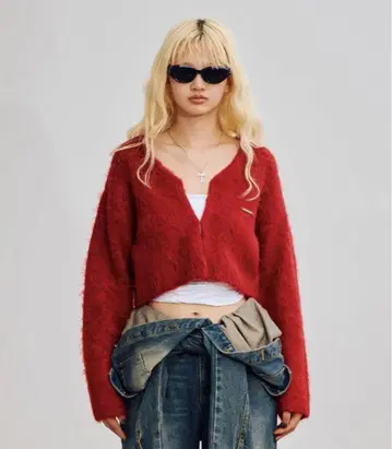 ACLENT FRONT HOOK SHAGGY CARDIGAN