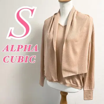 ALPHA CUBIC 핑크 긴팔 가디건 S 니트 스웨터