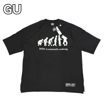 [ 미사용 새상품/택 포함 ] BiSH GU T셔츠 하시야스메 블랙 L