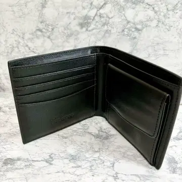 고급 남성용 이단 접이식 가죽 안티스키밍 가죽 지갑 블랙 기프트