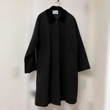 Ciao Panic 다크 브라운 옷깃 코듀로이 절개 코트