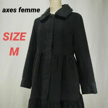 axes femme 엑시즈팜 롱 코트 레이스 여성용 블랙 M