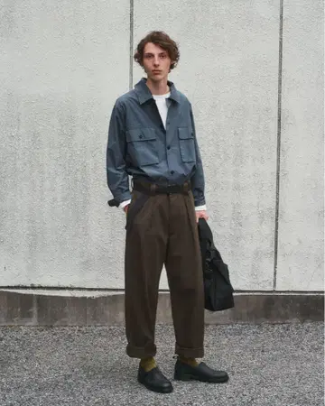 MHL 네이비 긴팔 셔츠 워크 셔츠