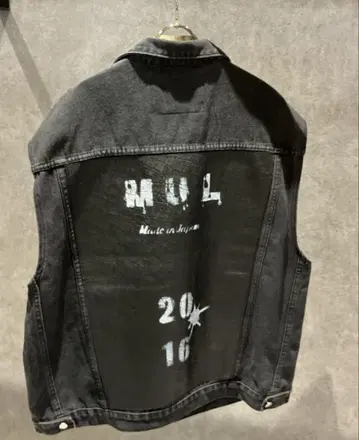 택 포함 새상품 M.U.L. 로고 엘리펀트 엠보 데님 자켓