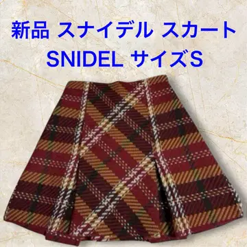 새상품 양모 혼방 SNIDEL 스나이델 로빙 체크 미니 스커트