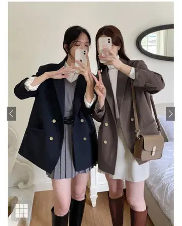더블 버튼 테일러드 자켓