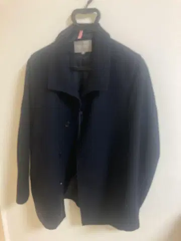 울 네이비 피코트