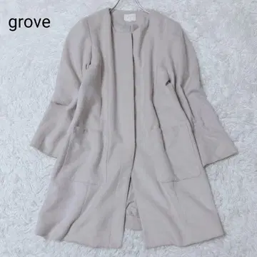 그로브 롱 코트 L 사이즈 베이지 아우터 여성용 겨울 노카라