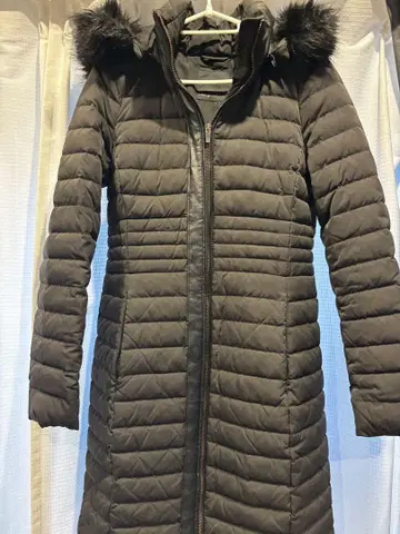 ZARA BASIC 후드 부착 다운 자켓 S 사이즈 다크 그레이
