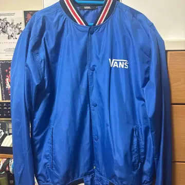 VANS 나일론 자켓 파랑 블루 남성용 L 사이즈