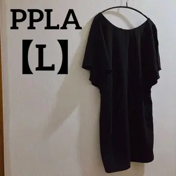 PPLA [ L ] 블랙 반팔 원피스 컷 아웃 슬리브 블랙
