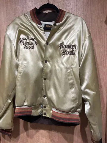 Swingster 1983년제 골드 컬러 바시티 자켓 L