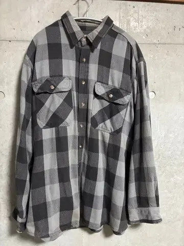 90s 필드 마스터 플란넬 셔츠 XL 그레이 usa제