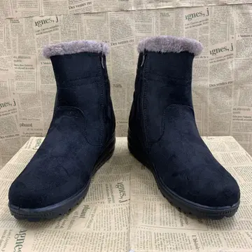 새상품 여성용 24.5cm 경량 발수 보아 안감 숏부츠 블랙 6442