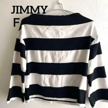 한국제 JIMMY 보더 보트넥 7부 소매 상의 플레어 소매