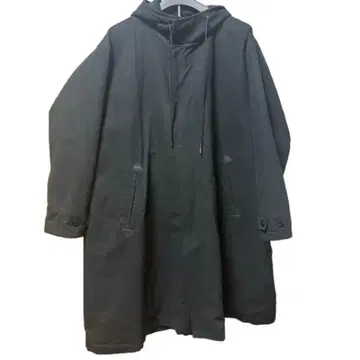 마인 데님 코튼 롱 코트 안감 있음 블랙