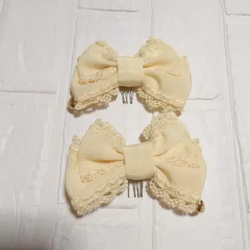 Angelic Pretty 리본 빗 아이보리