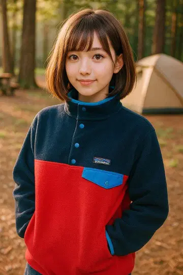 patagonia Synchilla 플리스 자켓 S 네이비/레드
