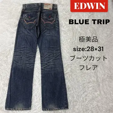EDWIN BLUE TRIP 데님 W28 L31 플레어 부츠컷