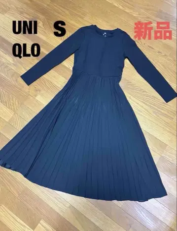 새상품 유니클로 콤비네이션 원피스 블랙 S