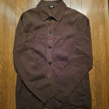 UNIQLO 다크 브라운 밀라노 리브 셔츠 가디건 M