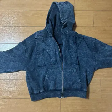 ZARA NY 로고 다크 그레이 후드티 L 사이즈