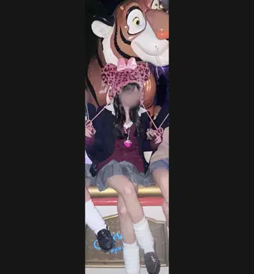 디즈니 레오파드 무늬 리본 포함 핑크 팬캡