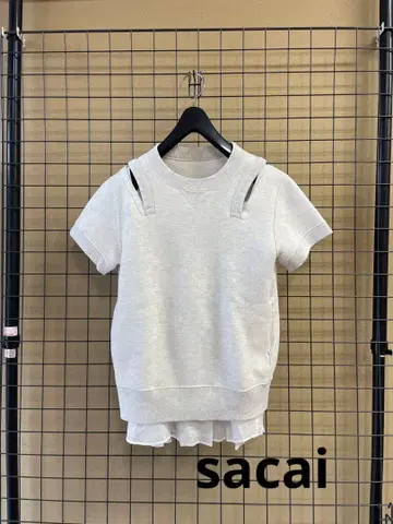 sacai 사카이 백 레이스 숄더 슬릿 맨투맨 Sweat
