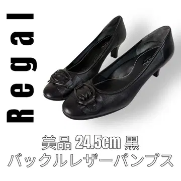 REGAL 리걸 24.5cm 가죽 버클 펌프스 블랙