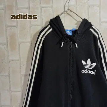 아디다스 후드티 블랙 화이트 백 로고