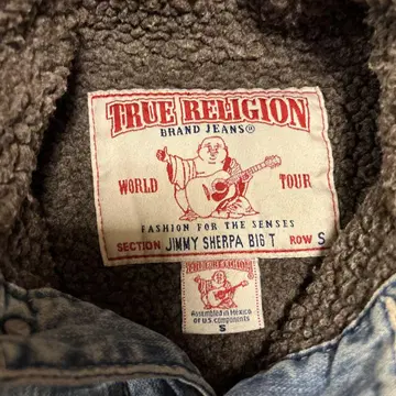 TRUE RELIGION 보아 안감 데님 자켓 데님 자켓 L