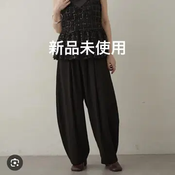 오메카시 쉬폰 스트레치 볼륨 팬츠 데님 새틴 omekashi