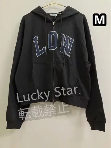 LOW CLASSIC 자수 후드 부착 후드티 M 블랙