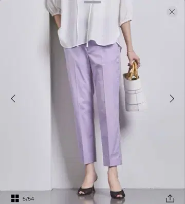 UNITED ARROWS 샤이니 드라이 슬림 팬츠 라일락 컬러