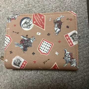 앨리스 인 원더랜드 접이식 지갑 베이지