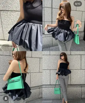 프릴 달린 블랙 베어탑 셰리에