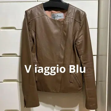 Viaggio Blu 베이지 가죽 자켓 사이즈 2