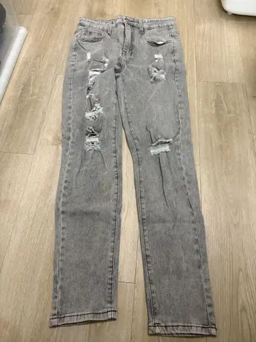 데미지 가공 데님 팬츠 XS