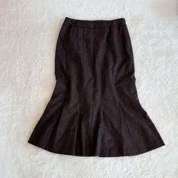 FILAST 필아트 울 플레어 롱 스커트 브라운 40