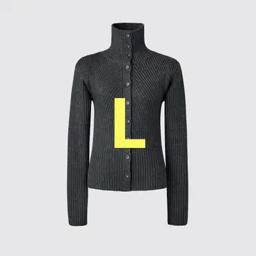 유니클로 메리노 블렌드 하이넥 가디건 다크 그레이 L UNIQLO