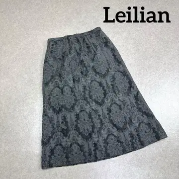 Leilian 레리안 자수 올 패턴 롱 스커트 안감 부착 일본제 13+