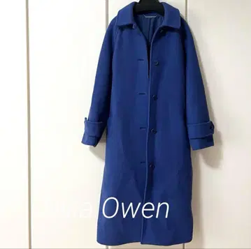 Mila Owen 파랑 버튼 롱 코트
