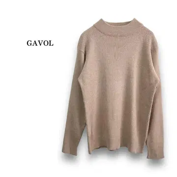 [ GAVOL ] 여성용 모크넥 리브 니트 긴팔 스웨터 핑크 브라운 계열