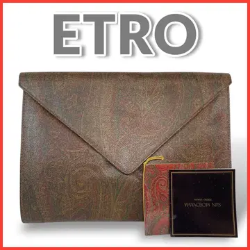 ETRO 에트로 클러치백 세컨드 백 페이즐리 가죽 PVC